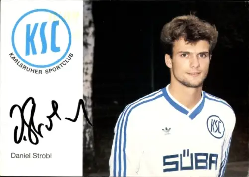 Autogrammkarte Fußballer Daniel Strobl, Karlsruher SC, Autogramm