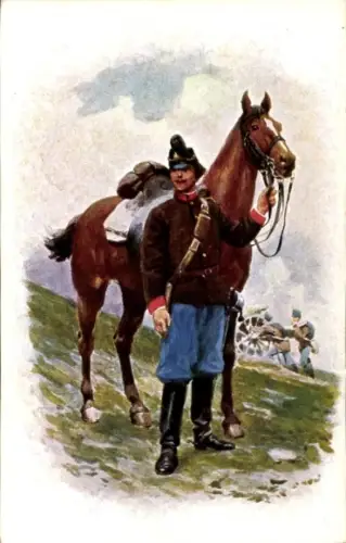 Ak KuK-Armee, Soldat in Uniform, Pferd