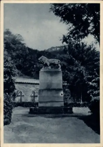 Ak Munster Münster Elsass Haut Rhin, Denkmal auf deutschem Militär-Friedhof