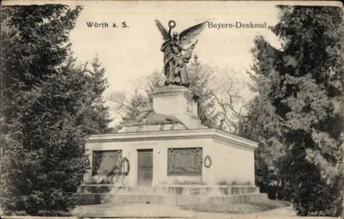 Ak Wœrth sur Sauer Woerth Wörth an der Sauer Elsass Bas Rhin, Bayern-Denkmal