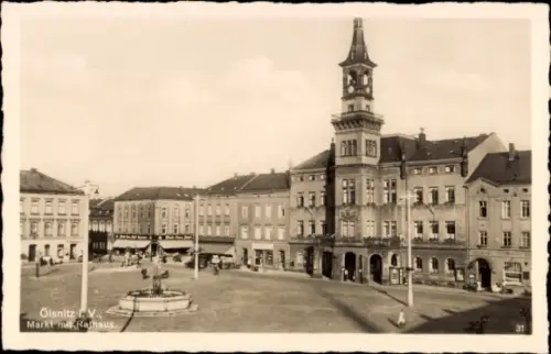 Ak Oelsnitz Vogtland, Markt mit Rathaus