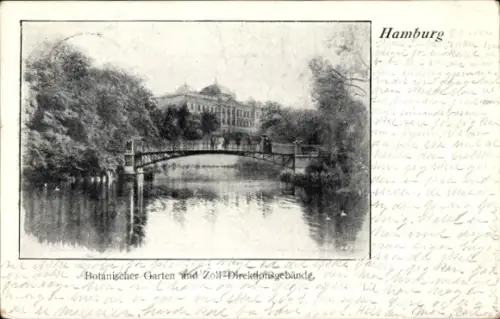 Ak Hamburg Mitte Neustadt, Botanischer Garten, Zoll Direktionsgebäude