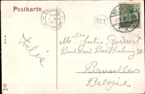 Ak Rüdesheim am Rhein, Nationaldenkmal Rudesheim, Burg Rheinstein, Schiffe auf dem Rhein