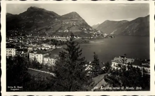 Ak Lugano Kanton Tessin Schweiz, Landschaftsaufnahme,  Monte Brè, Ditta G. Mayr