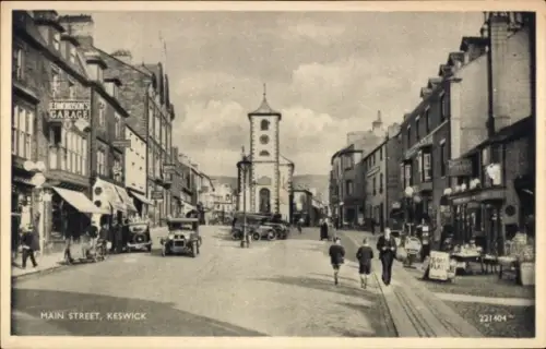 Ak Keswick Cumbria England, Main Street