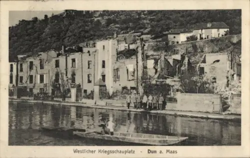 Ak Dun sur Meuse, Gesamtansicht, Westlicher Kriegsschauplatz