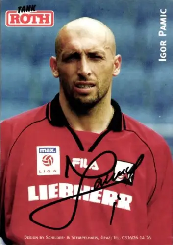 Autogrammkarte Fußballer Igor Pamic, Grazer AK, Autogramm