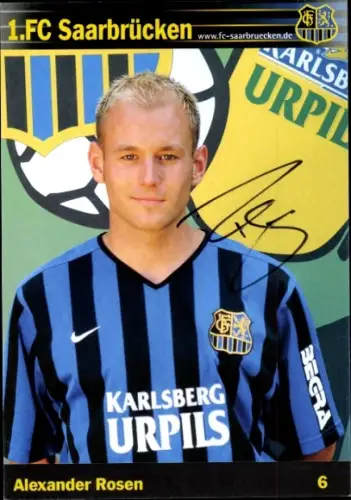 Autogrammkarte Fußballer Alexander Rosen, 1. FC Saarbrücken, Autogramm
