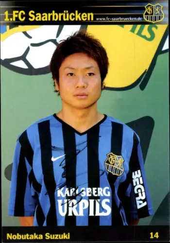 Autogrammkarte Fußballer Nobutaka Suzuki, 1. FC Saarbrücken, Autogramm