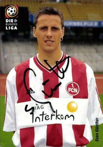 Autogrammkarte Fußballer Sven Günther, 1. FC Nürnberg, Autogramm
