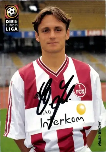 Autogrammkarte Fußballer Heiko Gerber, 1. FC Nürnberg, Autogramm
