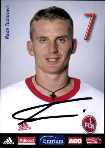 Autogrammkarte Fußballer Rade Todorovic, 1. FC Nürnberg, Autogramm