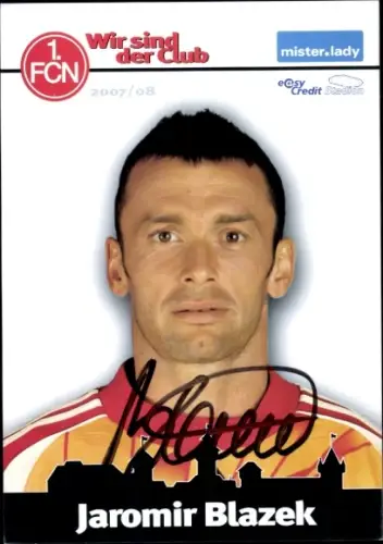 Autogrammkarte Fußballer Jaromir Blazek, 1. FC Nürnberg, Autogramm