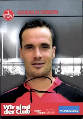 Autogrammkarte Fußballer Gerald Sibon, 1. FC Nürnberg, Autogramm