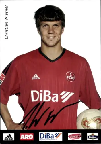 Autogrammkarte Fußballer Christian Wiesner, 1. FC Nürnberg, Autogramm