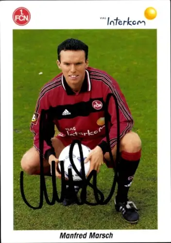 Autogrammkarte Fußballer Manfred Marsch, 1. FC Nürnberg, Autogramm