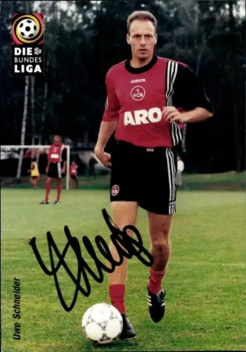 Autogrammkarte Fußballer Uwe Schneider, 1. FC Nürnberg, Autogramm