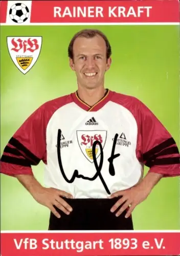Autogrammkarte Physiotherapeut Rainer Kraft, VfB Stuttgart, Autogramm