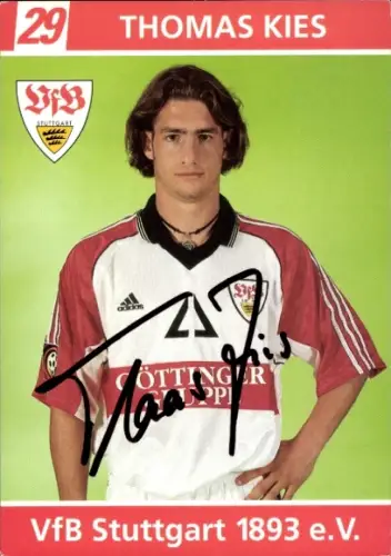 Autogrammkarte Fußballer Thomas Kies, VfB Stuttgart, Autogramm