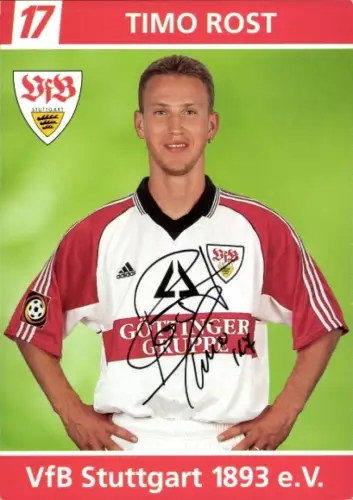 Autogrammkarte Fußballer Timo Rost, VfB Stuttgart, Autogramm