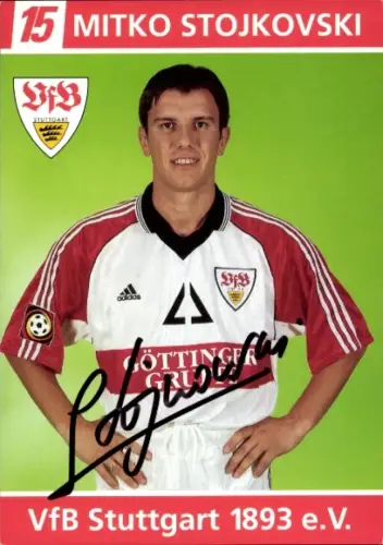 Autogrammkarte Fußballer Mitko Stojkovski, VfB Stuttgart, Autogramm