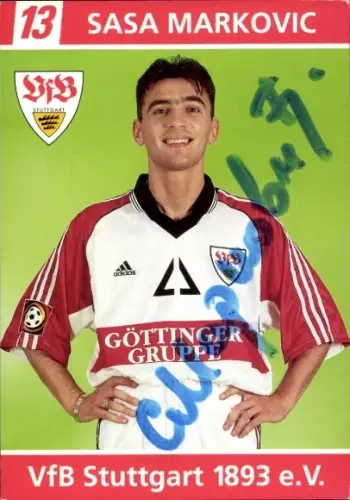 Autogrammkarte Fußballer Sasa Markovic, VfB Stuttgart, Autogramm