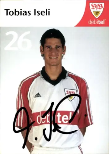 Autogrammkarte Fußballer Tobias Iseli, VfB Stuttgart, Autogramm