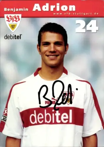 Autogrammkarte Fußballer Benjamin Adrion, VfB Stuttgart, Autogramm