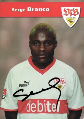 Autogrammkarte Fußballer Serge Branco, VfB Stuttgart, Autogramm