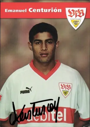 Autogrammkarte Fußballer Emanuel Centurión, VfB Stuttgart, Autogramm