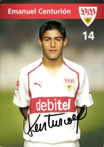 Autogrammkarte Fußballer Emanuel Centurión, VfB Stuttgart, Autogramm