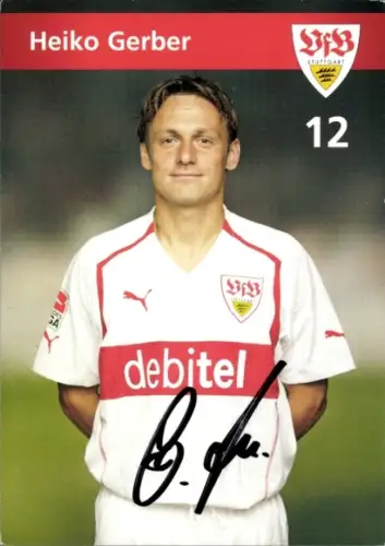 Autogrammkarte Fußballer Heiko Gerber, VfB Stuttgart, Autogramm