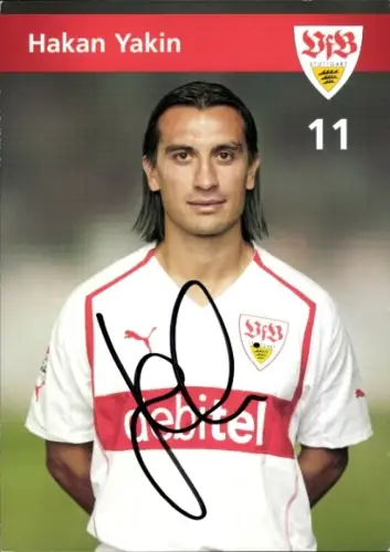 Autogrammkarte Fußballer Hakan Yakin, VfB Stuttgart, Autogramm
