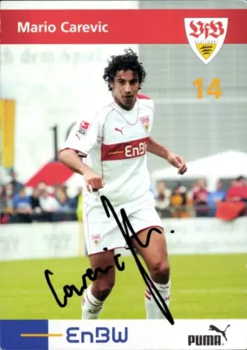 Autogrammkarte Fußballer Mario Carevic, VfB Stuttgart, Autogramm