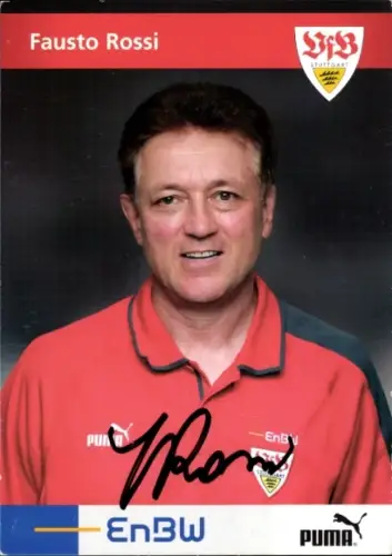 Autogrammkarte Konditionstrainer Fausto Rossi, VfB Stuttgart, Autogramm