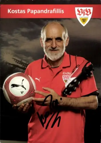 Autogrammkarte Zeugwart Kostas Papandrafillis, VfB Stuttgart, Autogramm