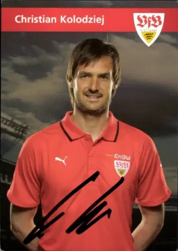 Autogrammkarte Konditions- und Rehatrainer Christian Kolodziej, VfB Stuttgart, Autogramm