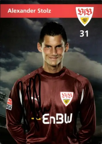Autogrammkarte Fußballer Alexander Stolz, VfB Stuttgart, Autogramm
