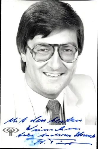 Autogrammkarte Journalist Bernhard Töpper, Portrait, Autogramm