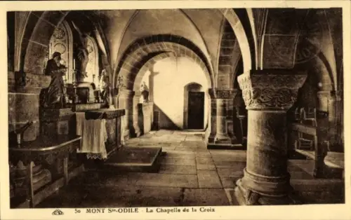 Ak Obernai Elsass Bas Rhin, Odilienberg Mont Sainte Odile, Kapelle des Kreuzes