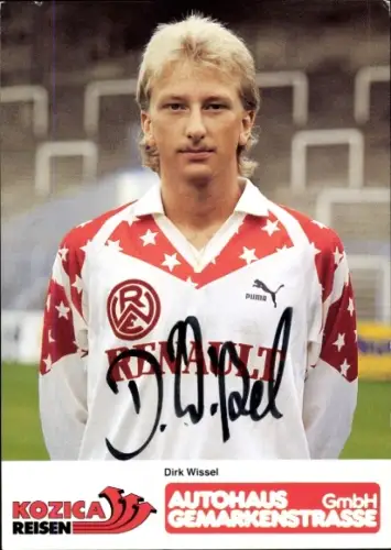 Autogrammkarte Fußballer Dirk Wissel, Rot Weiss Essen, Autogramm