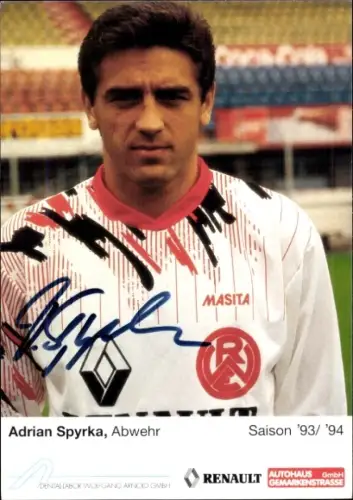 Autogrammkarte Fußballer Adrian Spyrka, Rot Weiss Essen, Autogramm