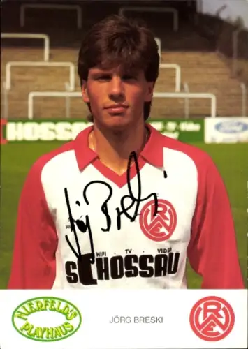 Autogrammkarte Fußballer Jörg Breski, Rot Weiss Essen, Autogramm