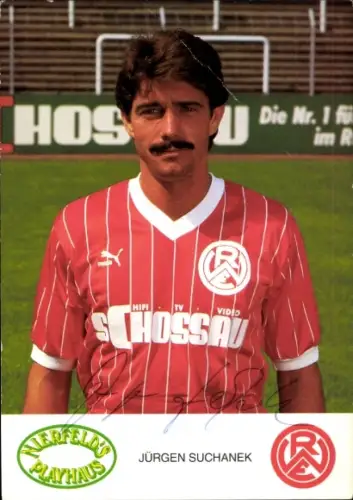 Autogrammkarte Fußballer Jürgen Suchanek, Rot Weiss Essen, Autogramm