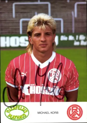 Autogrammkarte Fußballer Michael Korb, Rot Weiss Essen, Autogramm