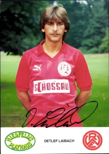 Autogrammkarte Fußballer Detlef Laibach, Rot Weiss Essen, Autogramm