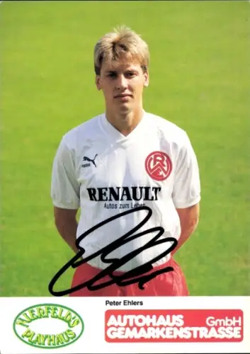 Autogrammkarte Fußballer Peter Ehlers, Rot Weiss Essen, Autogramm