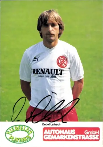 Autogrammkarte Fußballer Detlef Laibach, Rot Weiss Essen, Autogramm