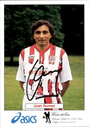Autogrammkarte Fußballer Juan Gomez, Rot Weiss Essen, Autogramm