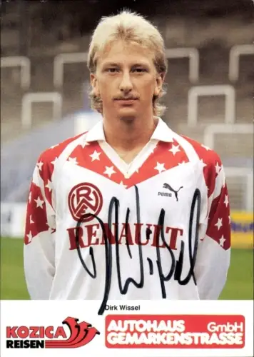 Autogrammkarte Fußballer Dirk Wissel, Rot Weiss Essen, Autogramm